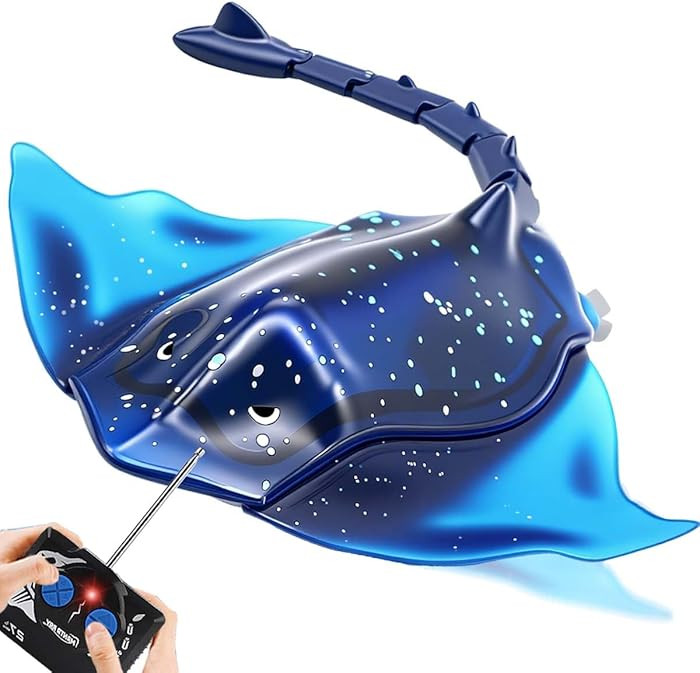 QUN XING Remote Control Stingray Pool Toy Realistic Swimming RC Manta Ray Diving Rechargeable Bat... | Amazon (US)