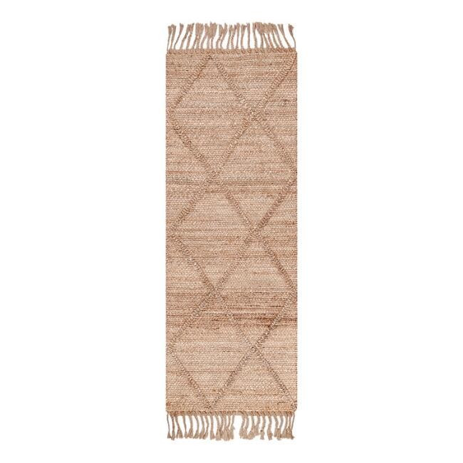 Natural Geometric Braided Jute Floor Runner | World Market