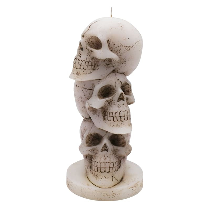 Bleeding Stacked Skulls Candle, 7" | At Home