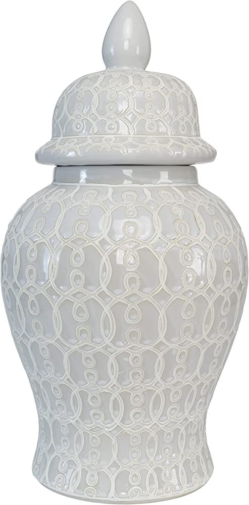 TIC Collection Hand Crafted and Hand Painted Ellery Jar, Multi-Tonal Shades of Cream, Taupe, & Gr... | Amazon (US)