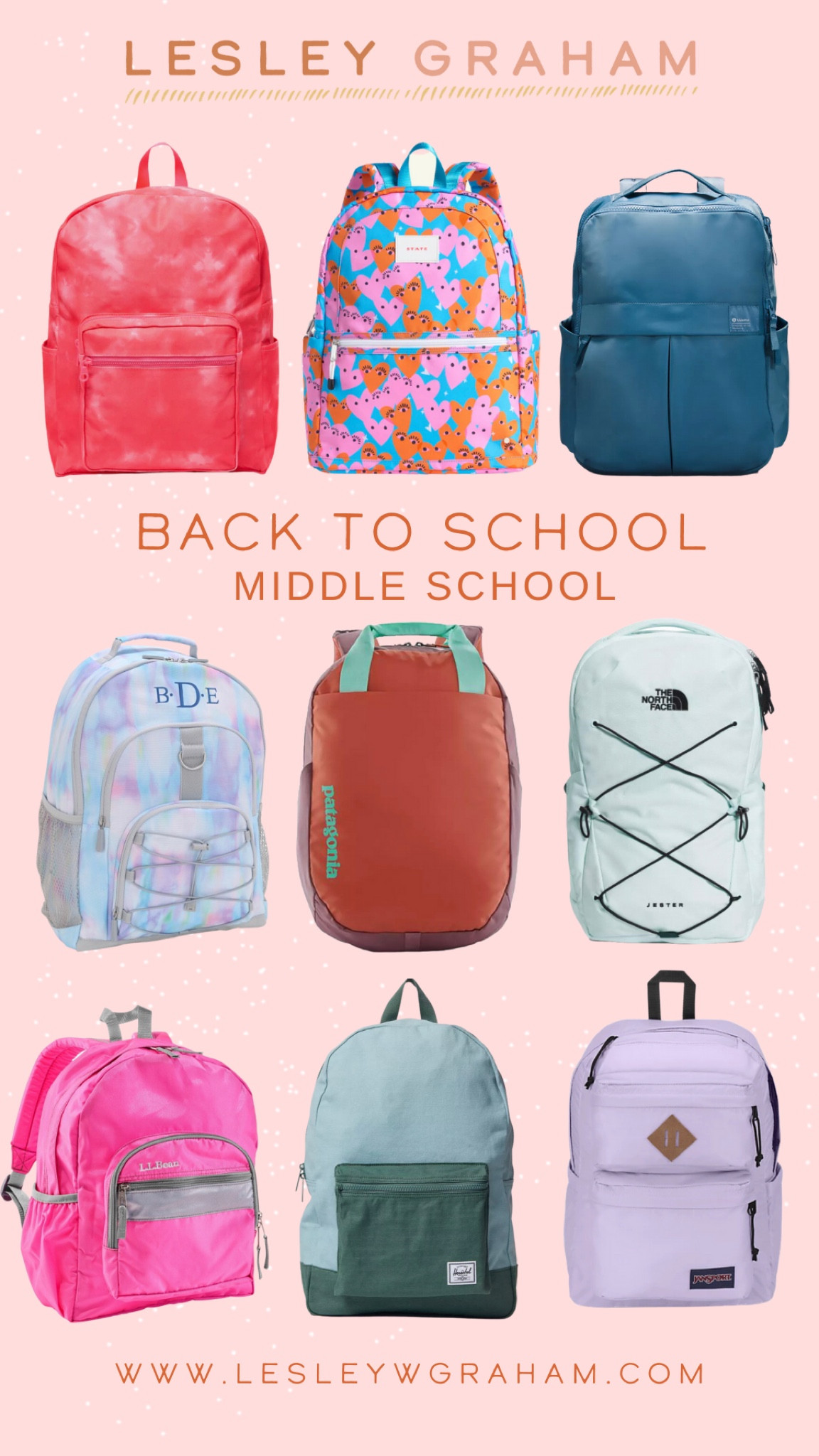 Back to school backpacks for middle school. Backpacks for junior high. North face backpack. Patagonia backpack. Jansport backpack. Hot pink backpack. LuLuLemon backpack. 

#LTKkids #LTKBacktoSchool #LTKunder50
