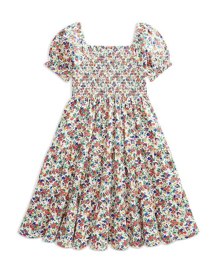 Ralph Lauren Girls' Floral Smocked Tiered Cotton Dress - Little Kid, Big Kid Kids - Bloomingdale'... | Bloomingdale's (US)