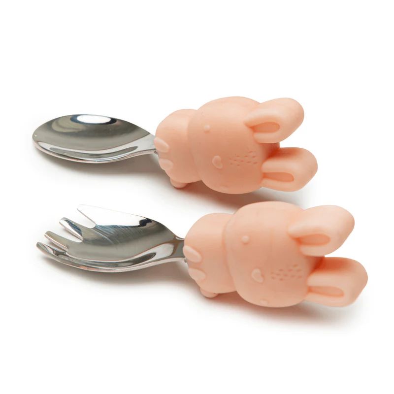Born to be Wild Learning Spoon + Fork Set - Bunny | Project Nursery