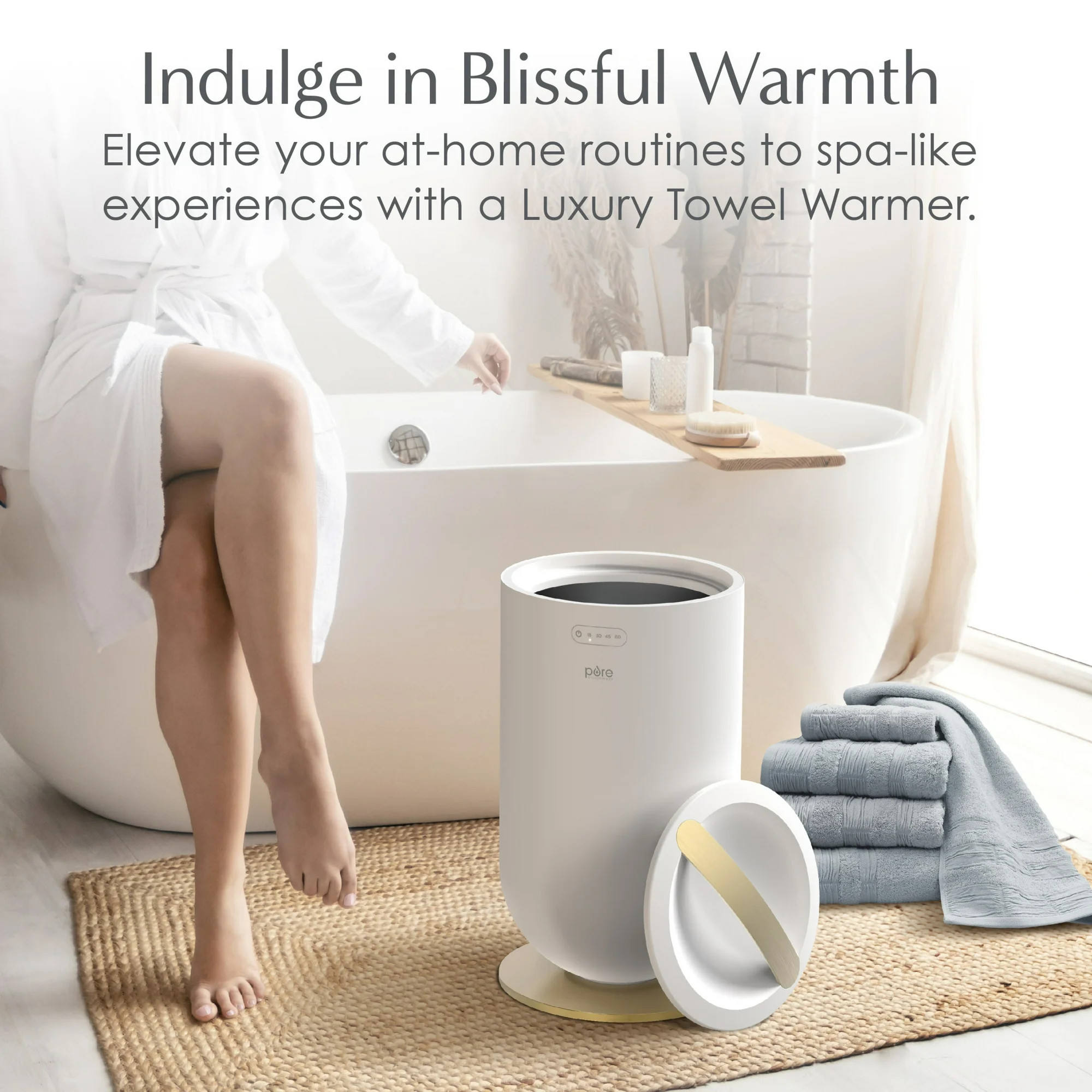 Pure Enrichment PureBliss Luxury Towel Warmer - Extra Large 20L Heats Towels, Robes, Blankets, or... | Walmart (US)
