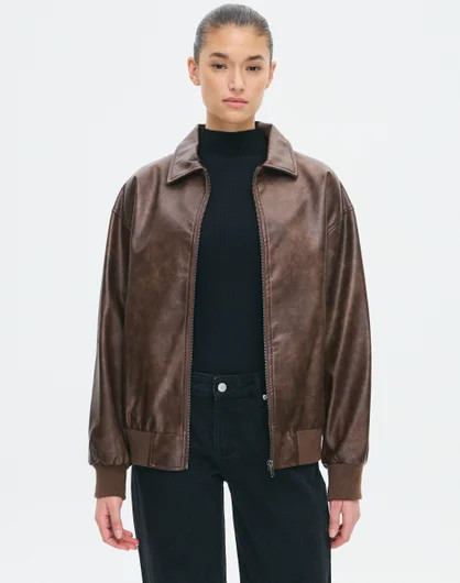 Faux Leather Bomber Jacket | Glassons (Australia)