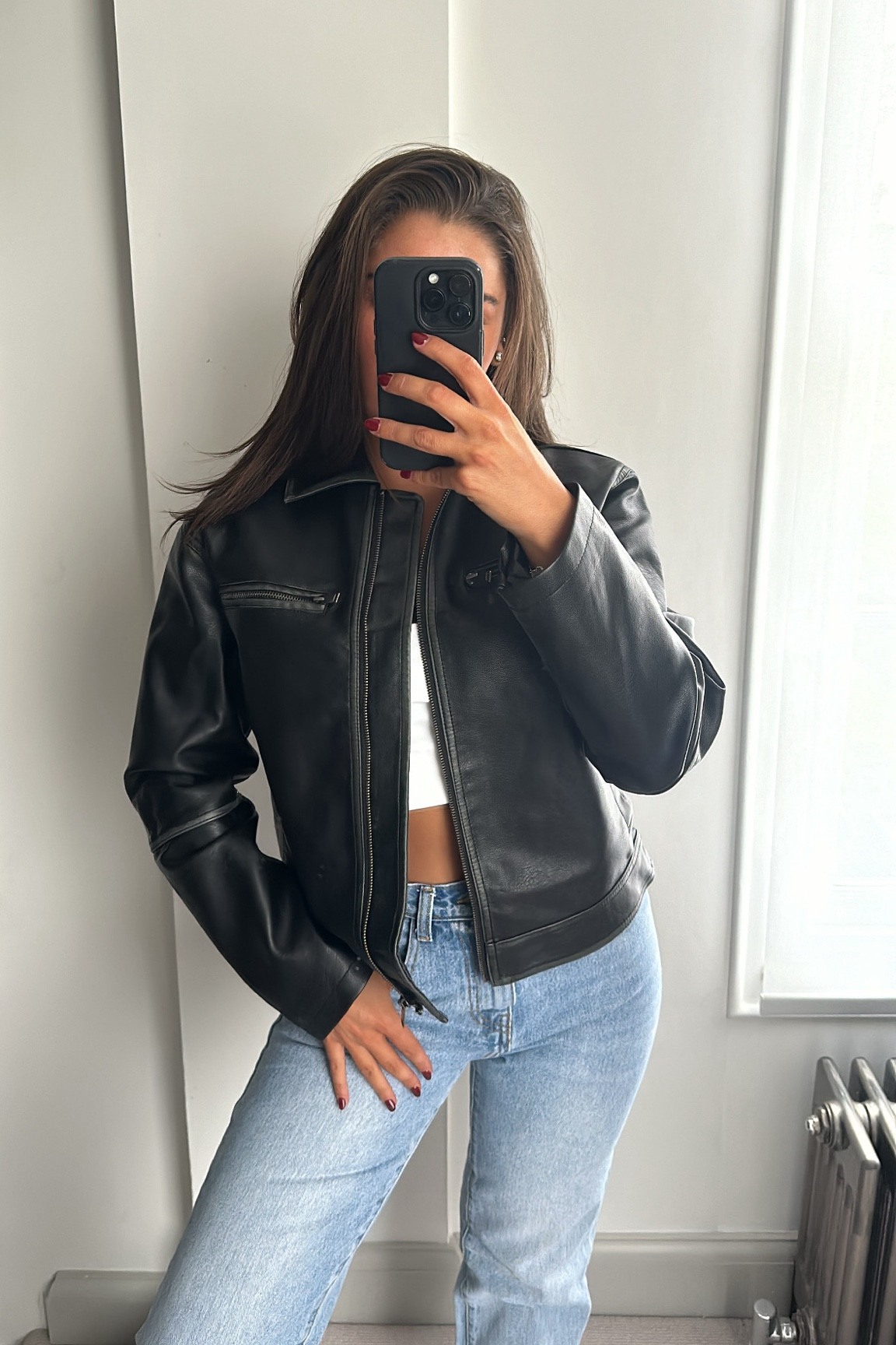 vintage look faux leather zip jacket and jeans, leather jacket, autumn outfit 

#LTKautumn #LTKuk #LTKeurope