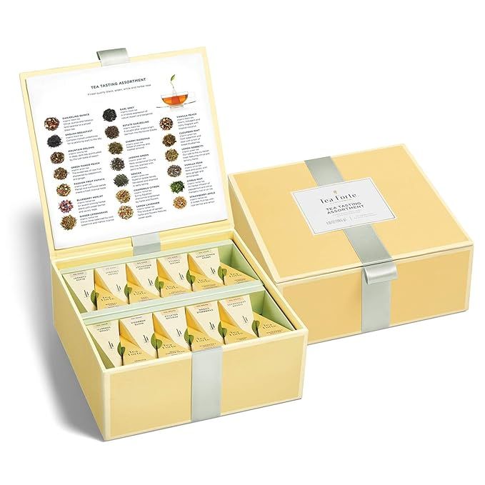 Tea Forte Organic Assorted Variety Tea Sampler, Tea Tasting Tea Chest Gift Box with 40 Handcrafte... | Amazon (US)