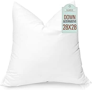 Pillowflex Synthetic Down Pillow Insert -28x28 Down Alternative Pillow, Ultra Soft Large Square E... | Amazon (US)