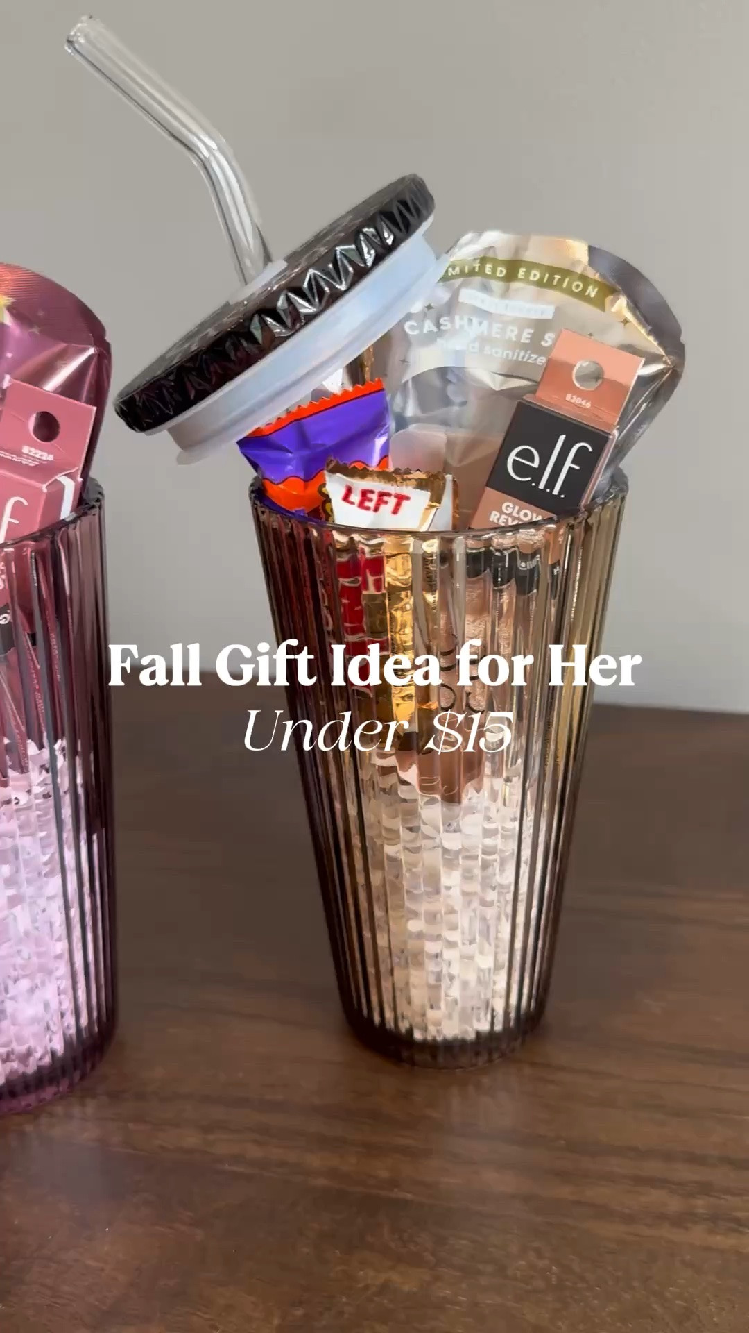 The cutest little fall gift idea 🍂🤎 I grabbed this pretty glass tumbler from Walmart and filled it with a few little treats—hand sanitizer, lip gloss + candy. Easy & affordable @Walmart

#LTKmomlife #LTKSeasonal #LTKHome