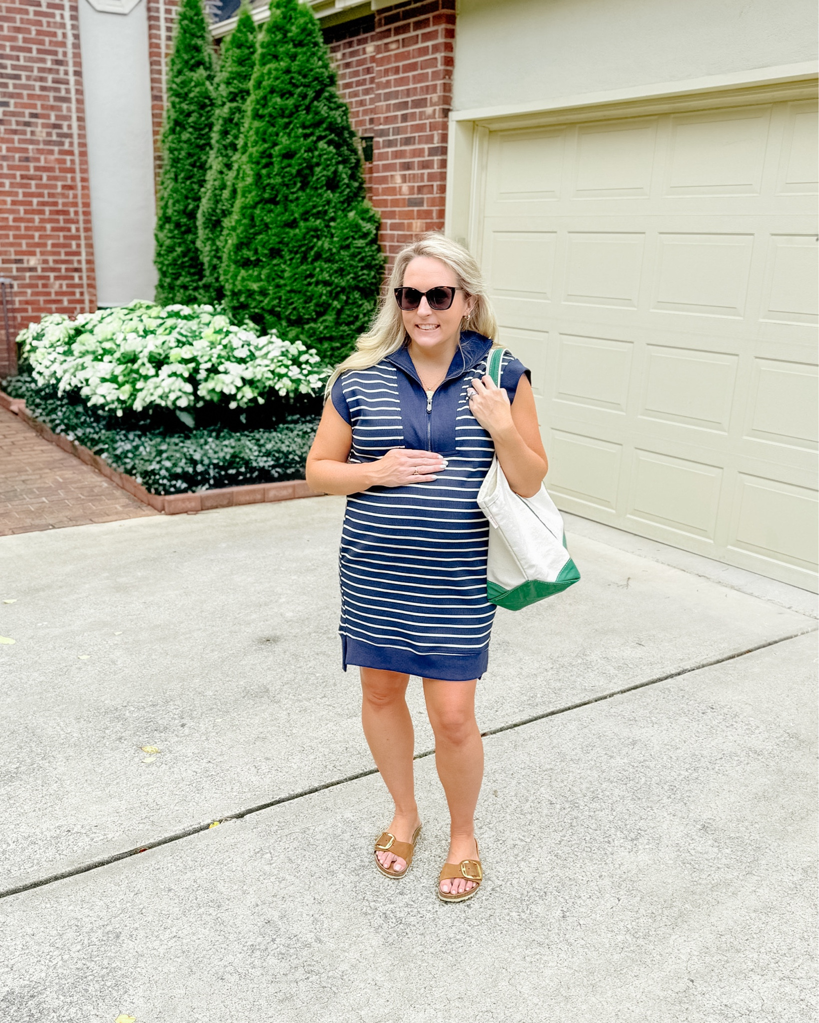Love this maternity striped knit dress for fall! Wearing a M! True to size 

#LTKBump