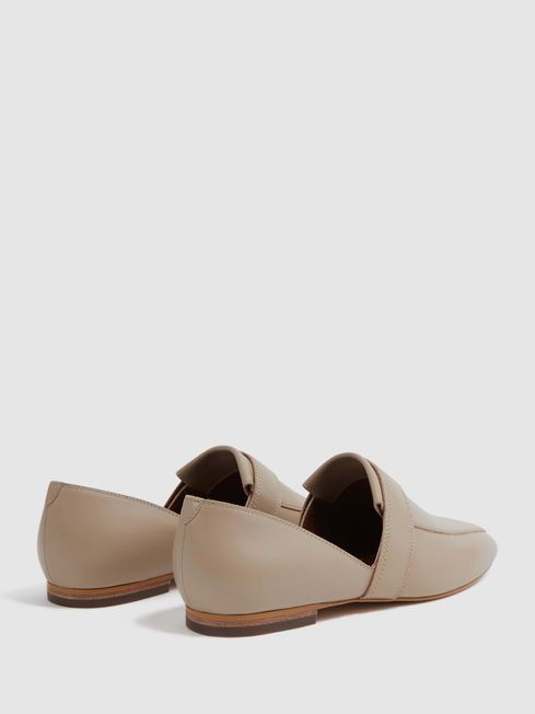 Reiss Nude Irina Leather Loafers | Reiss UK
