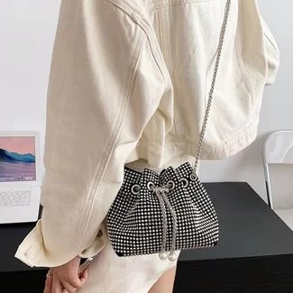 Bolsa Transversal Feminina Pequena Strass Brilho Festa Star Shop Prata | Dafiti (BR)