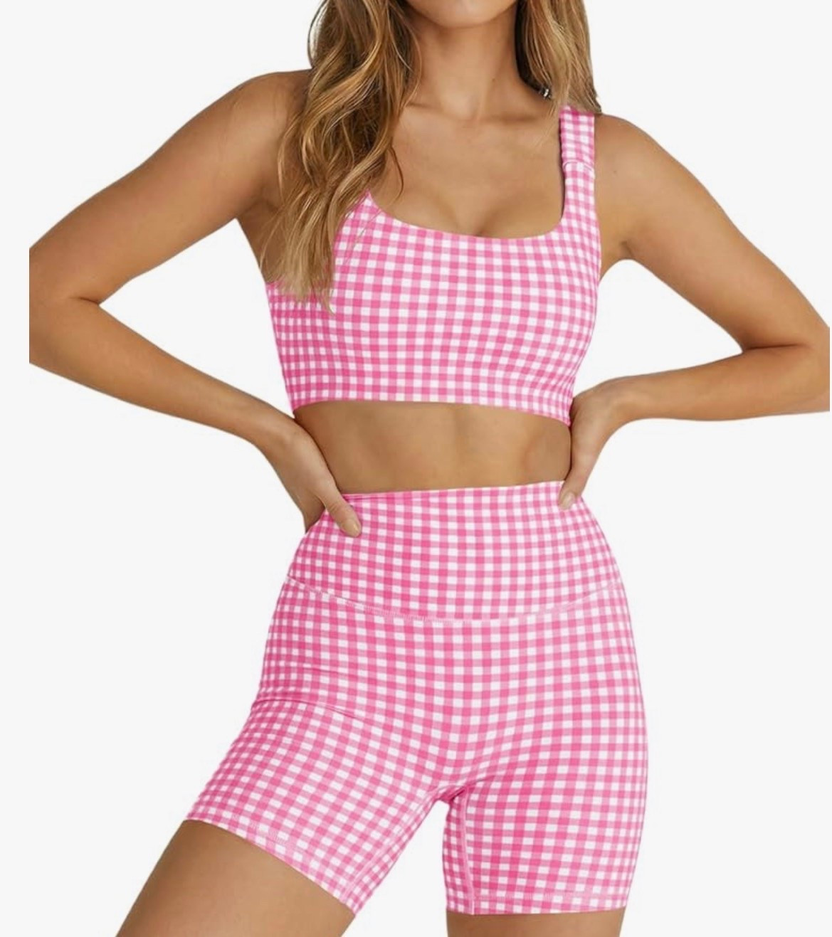 Two piece gingham workout set fits TTS!

#LTKgrwm #LTKdayinmylife #LTKfitnessgoals