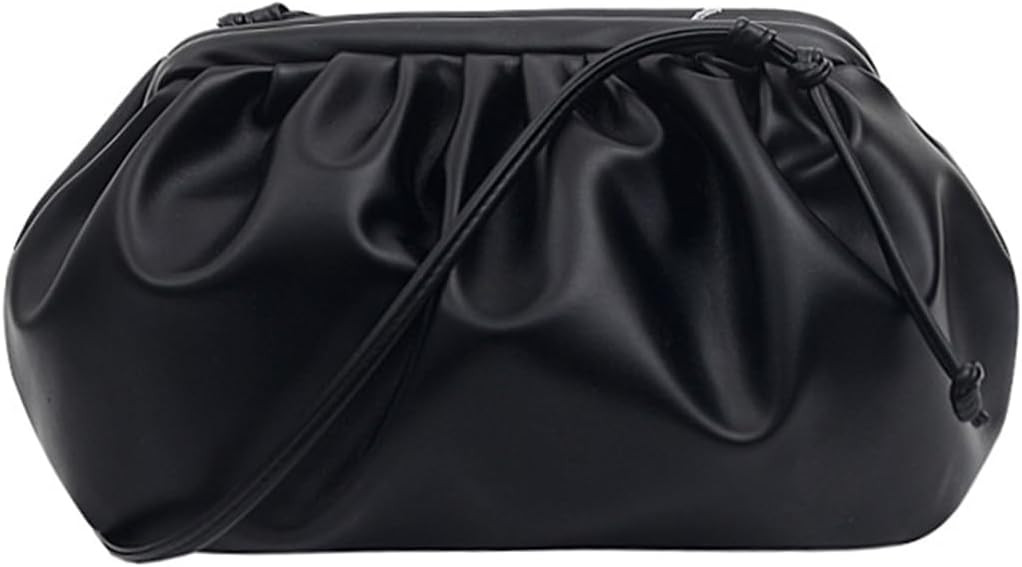 Leather Clutch Purses Bag for Women,Soft Cloud Crossbody Evening Bag Detachable Strap | Amazon (US)