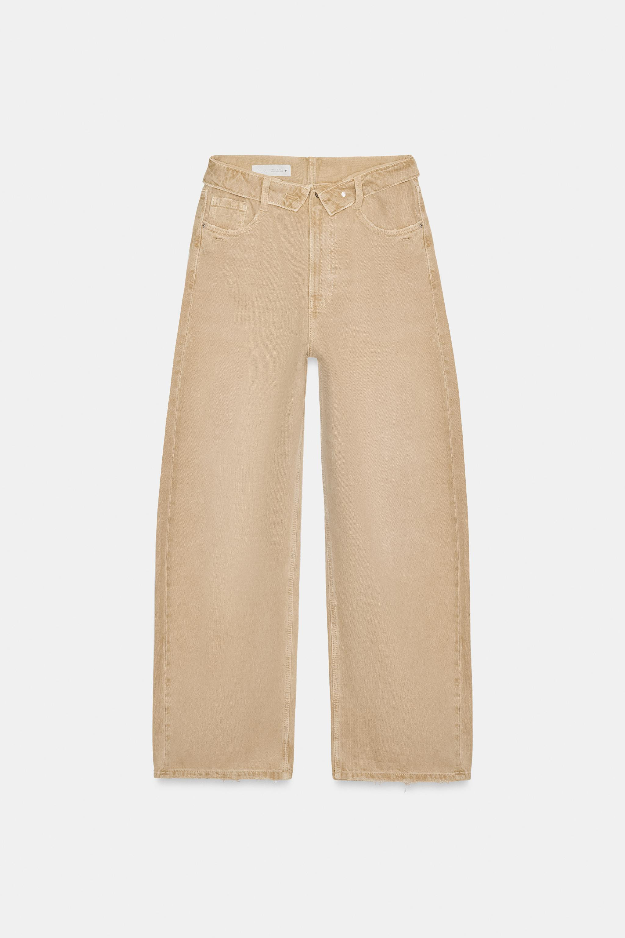 TRF MID-RISE FOLDED WAIST JEANS | Zara US