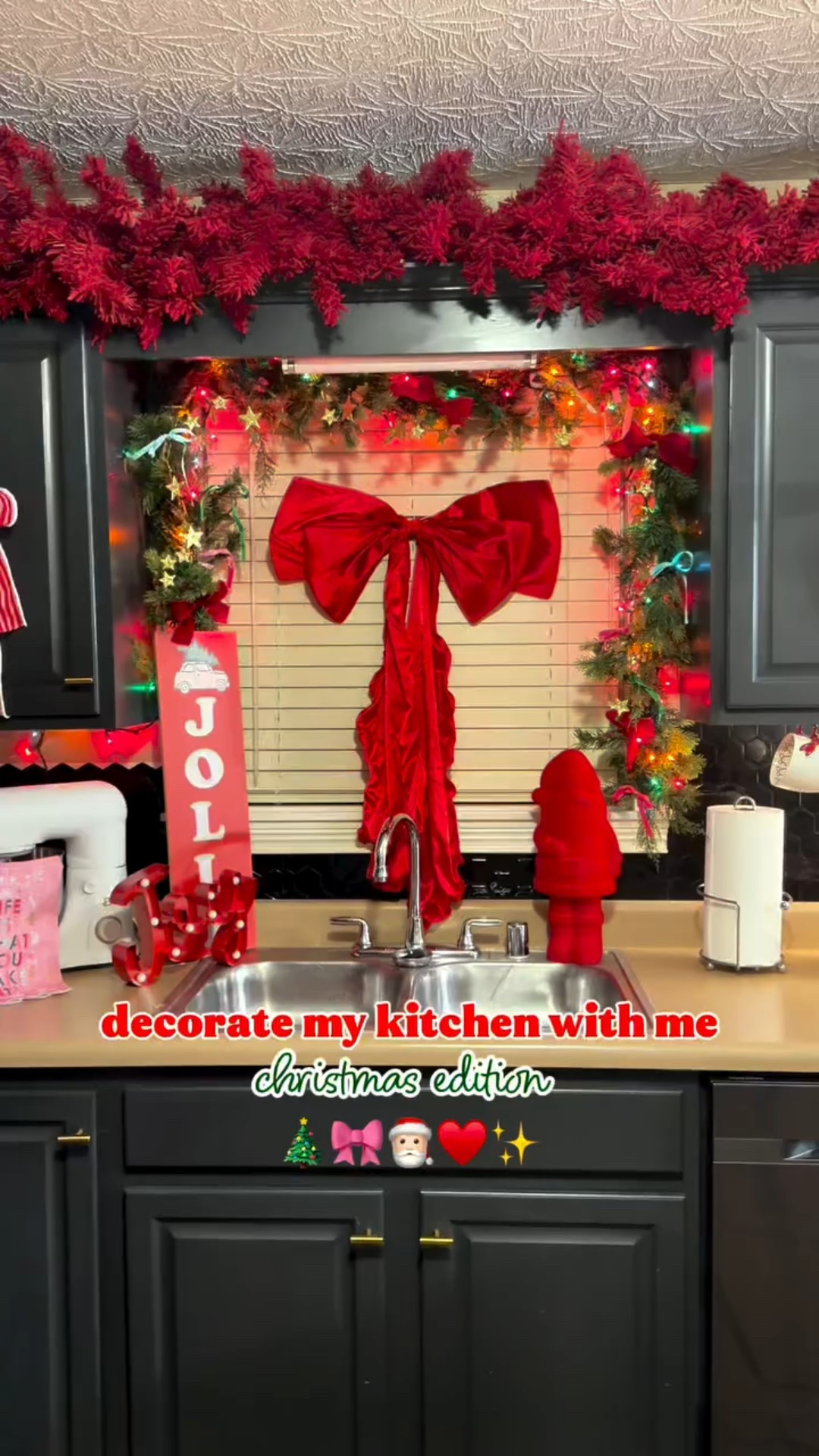 Christmas decor loading! 🎅🏻♥️✨ Let’s decorate my kitchen y’all for the holiday season! Theme is BOWS! 🎀🎄 Comment KITCHEN to shop! 
•
•
•
Walmart Christmas decor is sleighing! 💁🏼‍♀️ The bows on the cabinets are giving me all kinds of 😍 ! 
•
•
•
#decoratewithme #christmasdecor #christmasdecorations #christmasdecorationideas #christmasdecorating #decoratingforchristmas #fyp #homedecor #kitcheninspo #holidaydecor #christmasbows #walmartchristmas

#LTKHoliday #LTKdayinmylife #LTKHome