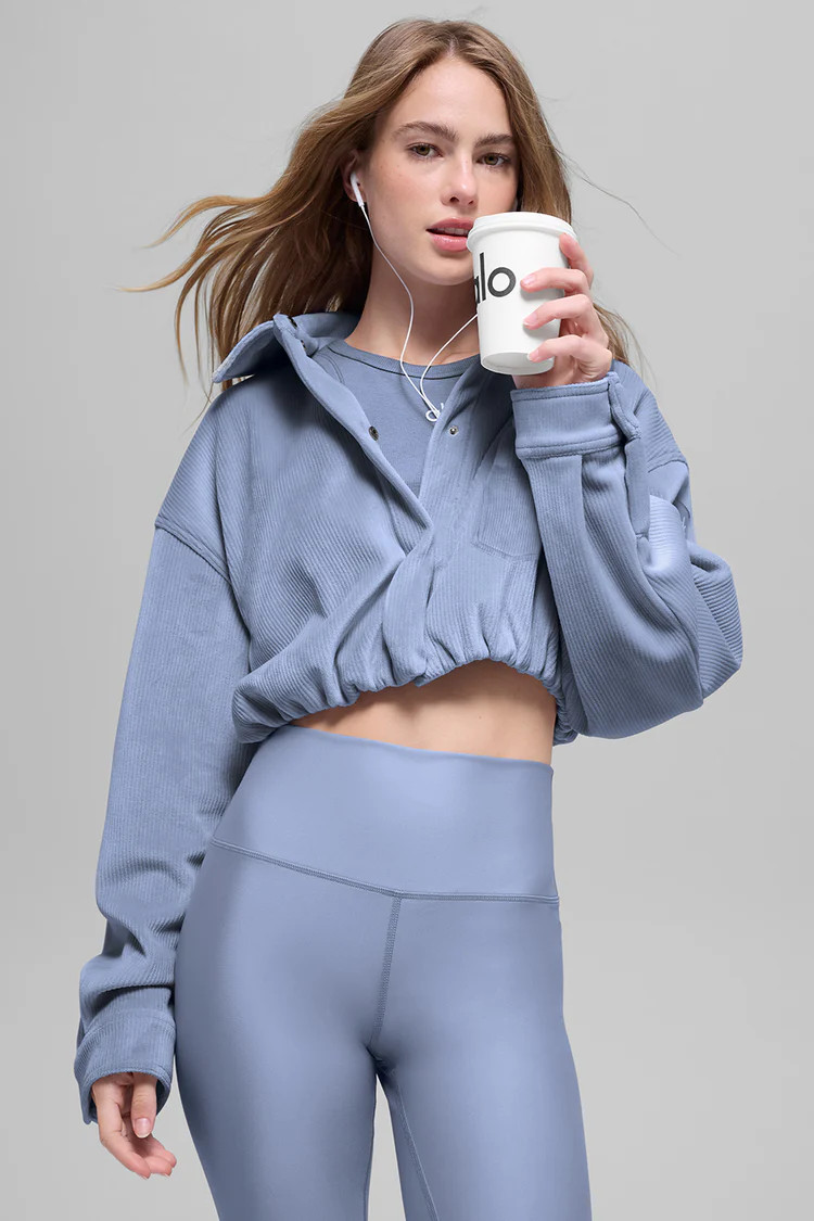 Ribbed Velour Cropped Mountain Side Jacket | Alo Yoga (US)