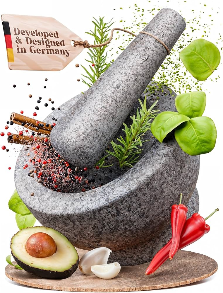 ChefSofi 1.5 Cup-Capacity Mortar and Pestle Set - Unpolished Heavy Granite for Enhanced Performan... | Amazon (US)