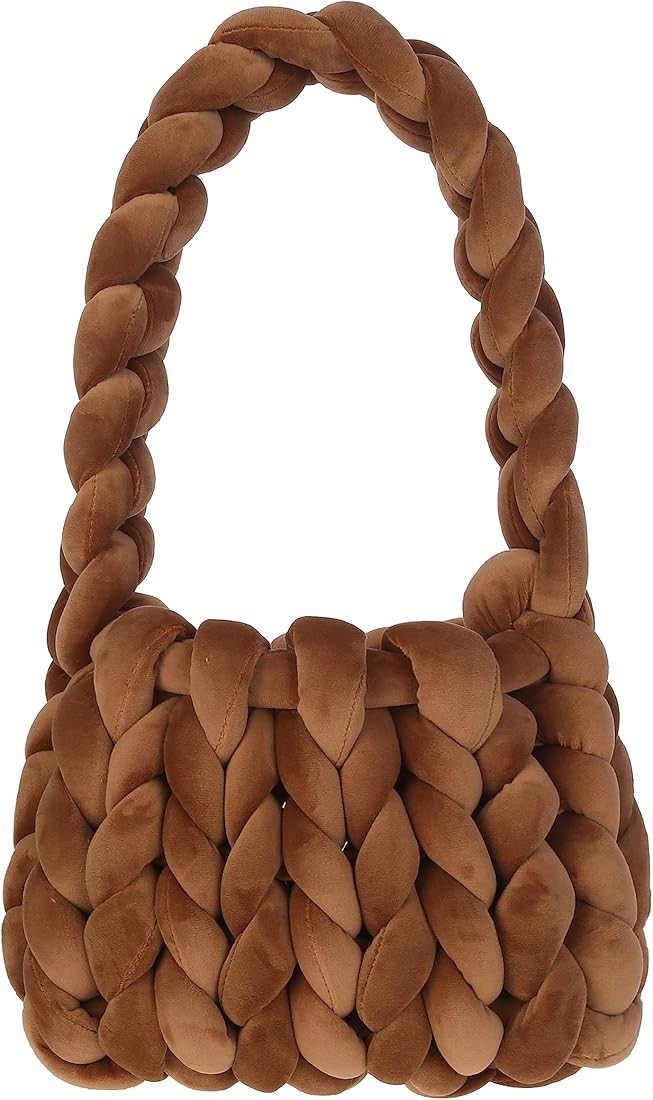 Women's Knit Clutch Bag Handmade Corduroy Woven Knit Satchel Purse Handbag Shoulder Solid Color B... | Amazon (US)