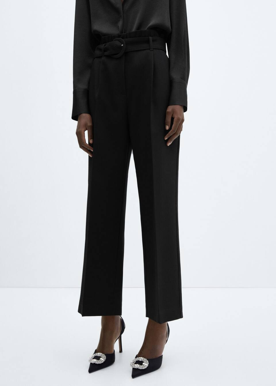 Belted paperbag trousers | MANGO (US)