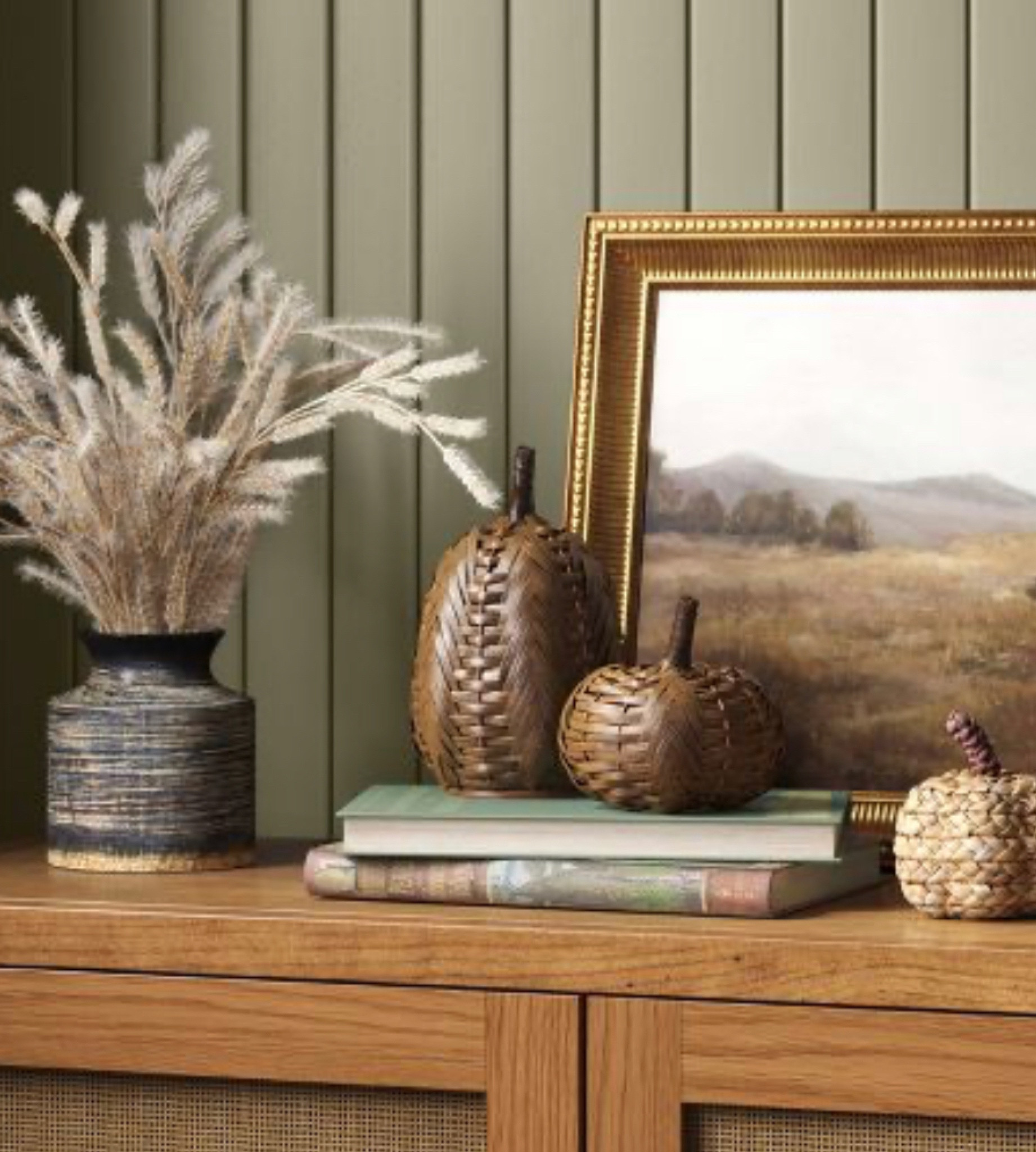 Get this look for a cozy and warm fall! Wicker Pumpkins, and pampas, vases and great furniture pieces! 

#amazon #target #finds #wicker #cozy #home #pumpkins #psl #vases #sideboard #pampas # fallstyle #falldecor 

#LTKSeasonal #LTKfindsunder50 #LTKhome