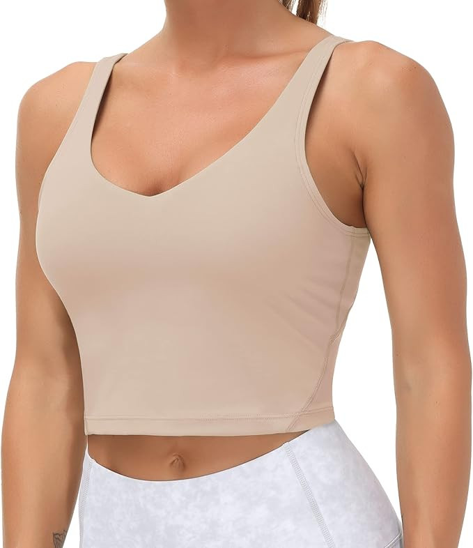 THE GYM PEOPLE Womens' Sports Bra Longline Wirefree Padded with Medium Support | Amazon (US)