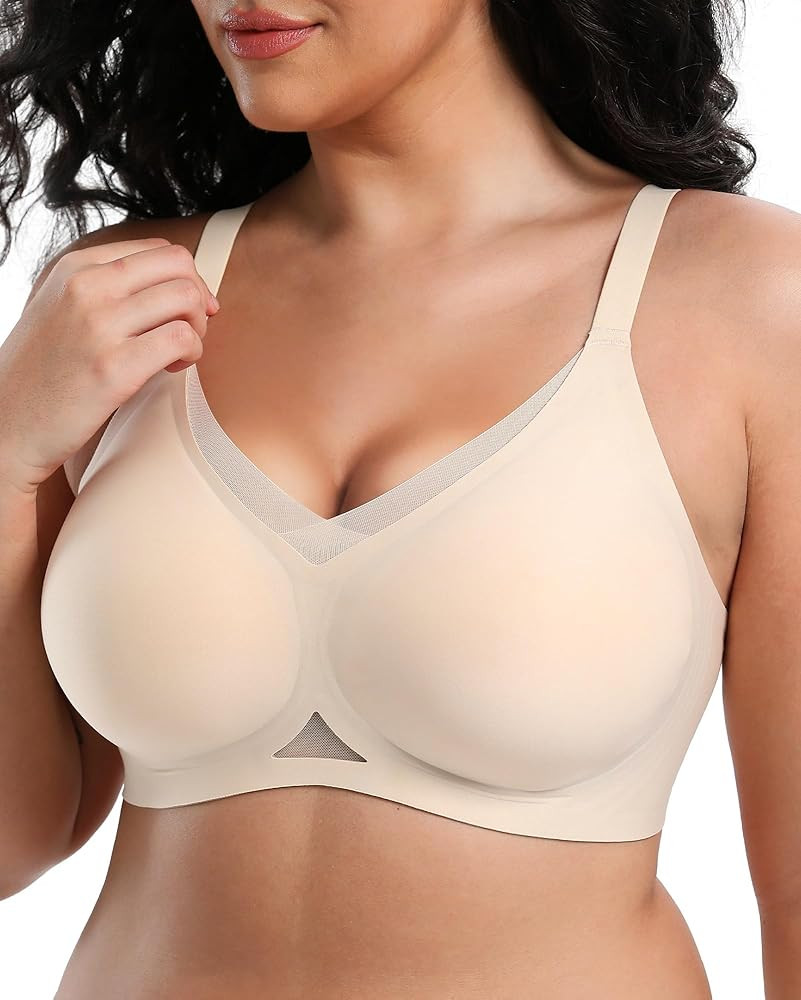 OXYIBRAS Jelly Bras for Women No Underwire Mesh Wireless Crossover Bra Seamless Full Coverage Lif... | Amazon (US)