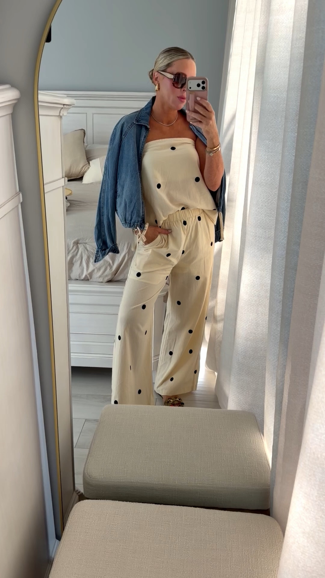 My polka dot set is from Amazon! Im wearing a medium in the apricot. Also comes in plain options! So cute! 


Spring set. Spring outfit. Matching set. 

#LTKSeasonal #LTKootd