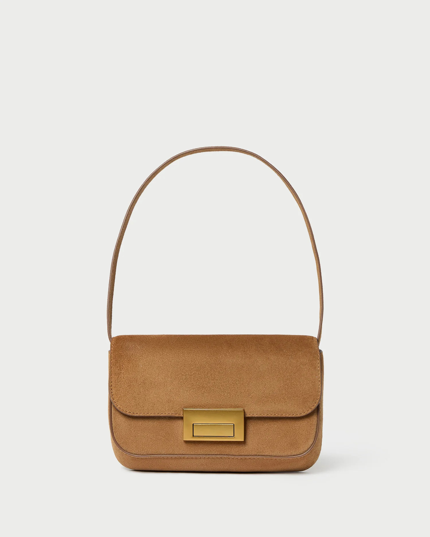 Stefania Toffee Suede Baguette Bag | Loeffler Randall