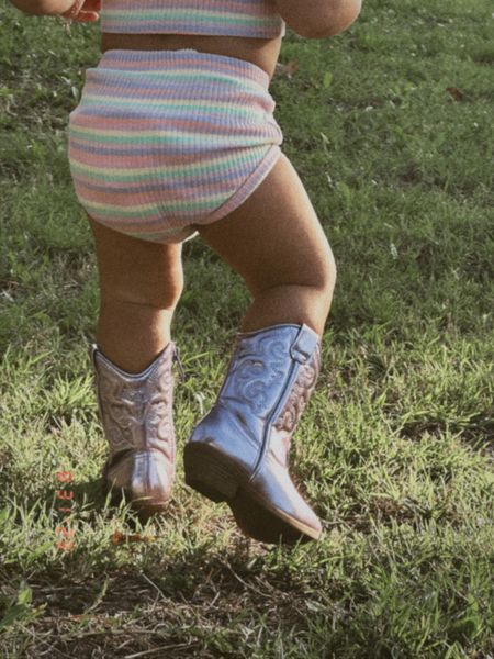 Baby girl cowboy boots; file under things you need!! 🪩 

#LTKbaby #LTKkids #LTKSale