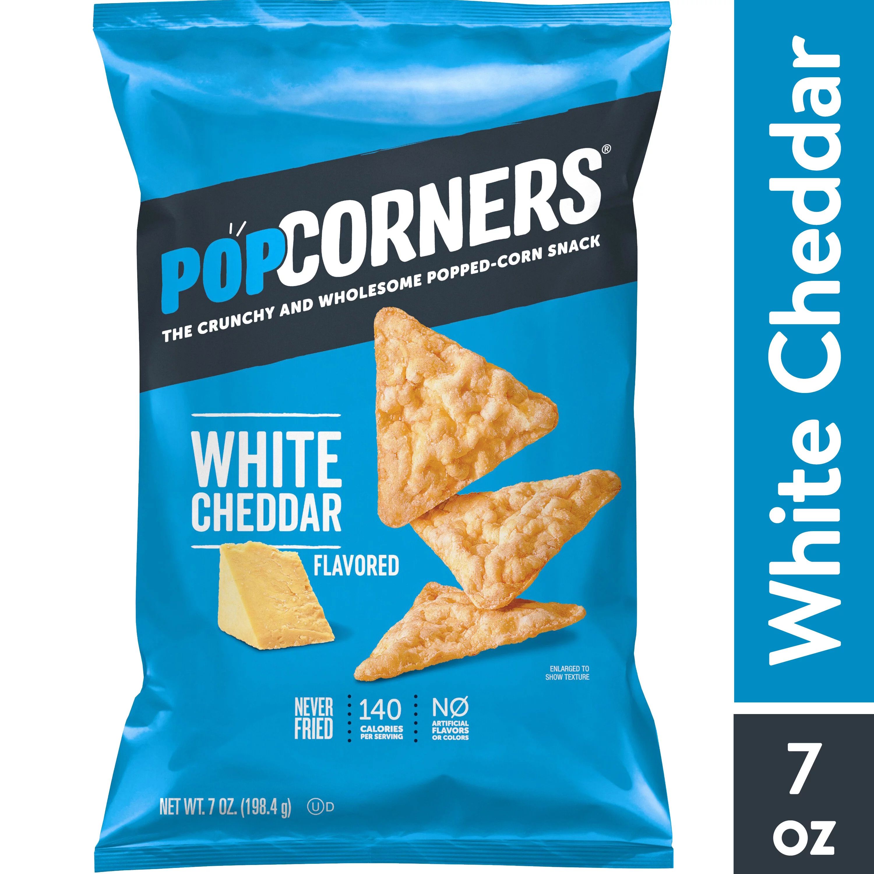 Popcorners Gluten-Free White Cheddar Popped Corn Chip Snacks, 7 oz Bag | Walmart (US)