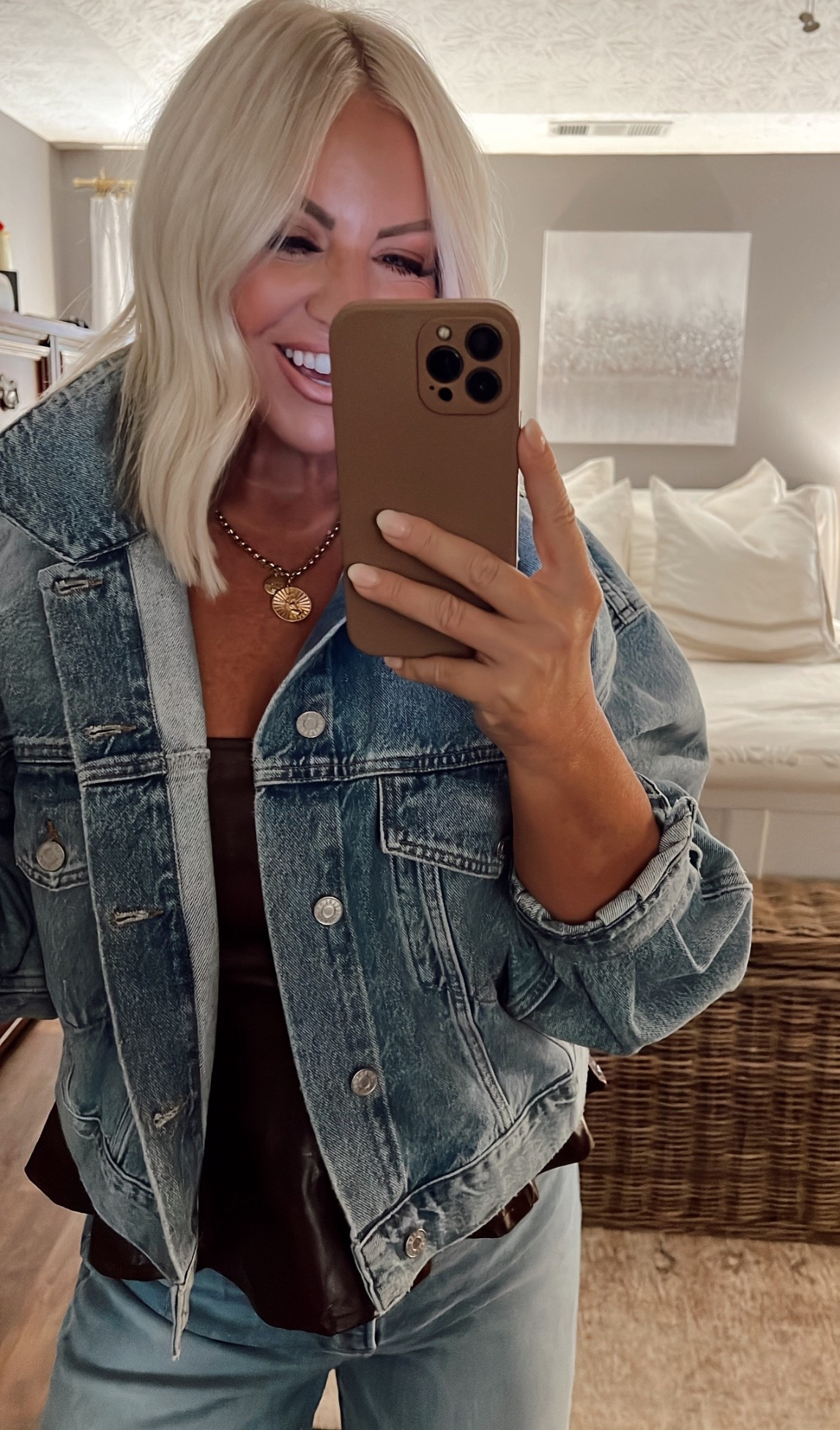 Cropped denim jacket is chic + flattering. Wear with everything. Dress up or down. It’s a modern twist on the classic denim jacket. 

Blue Jean jacket. 
Denim jacket. 
Agolde
Designer denim jacket. 
Cropped denim jacket. 

Fall styles. How to style for fall. 

#LTKStyleTip #LTKOver40 #LTKSeasonal