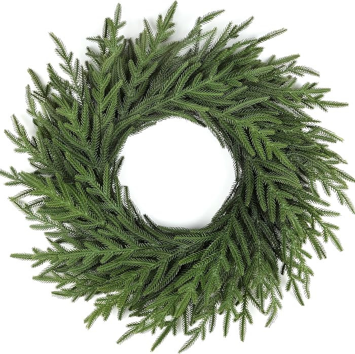 Artgar 26 Inch Pine Wreath - Christmas Wreaths for Front Door - Real Touch Pine Wreath - Large Ar... | Amazon (US)