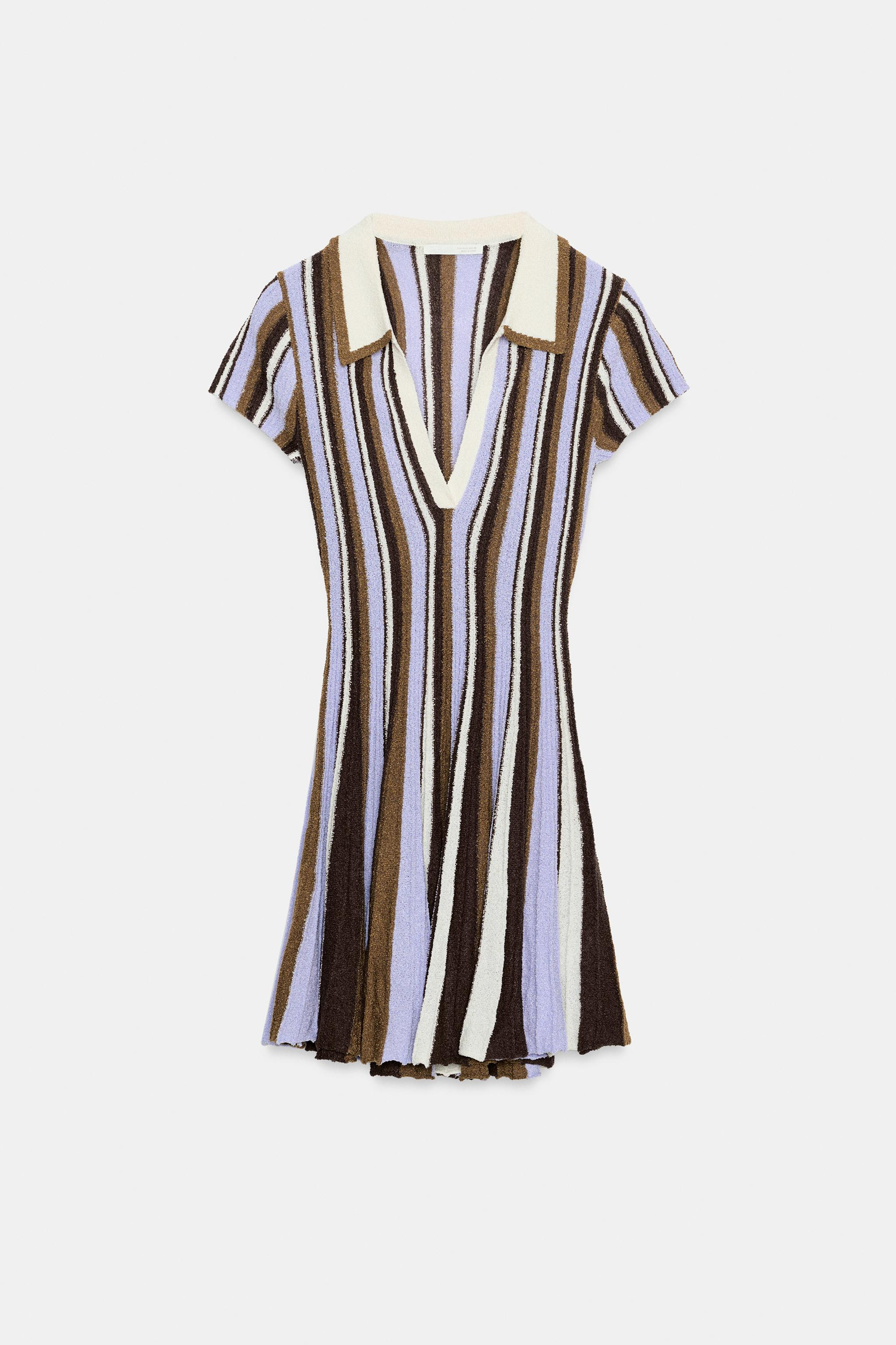 STRIPED POLO NECK DRESS | Zara US