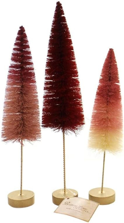 Bethany Lowe Valentine Bottle Brush Trees Pink Red White Set of 3 | Amazon (US)