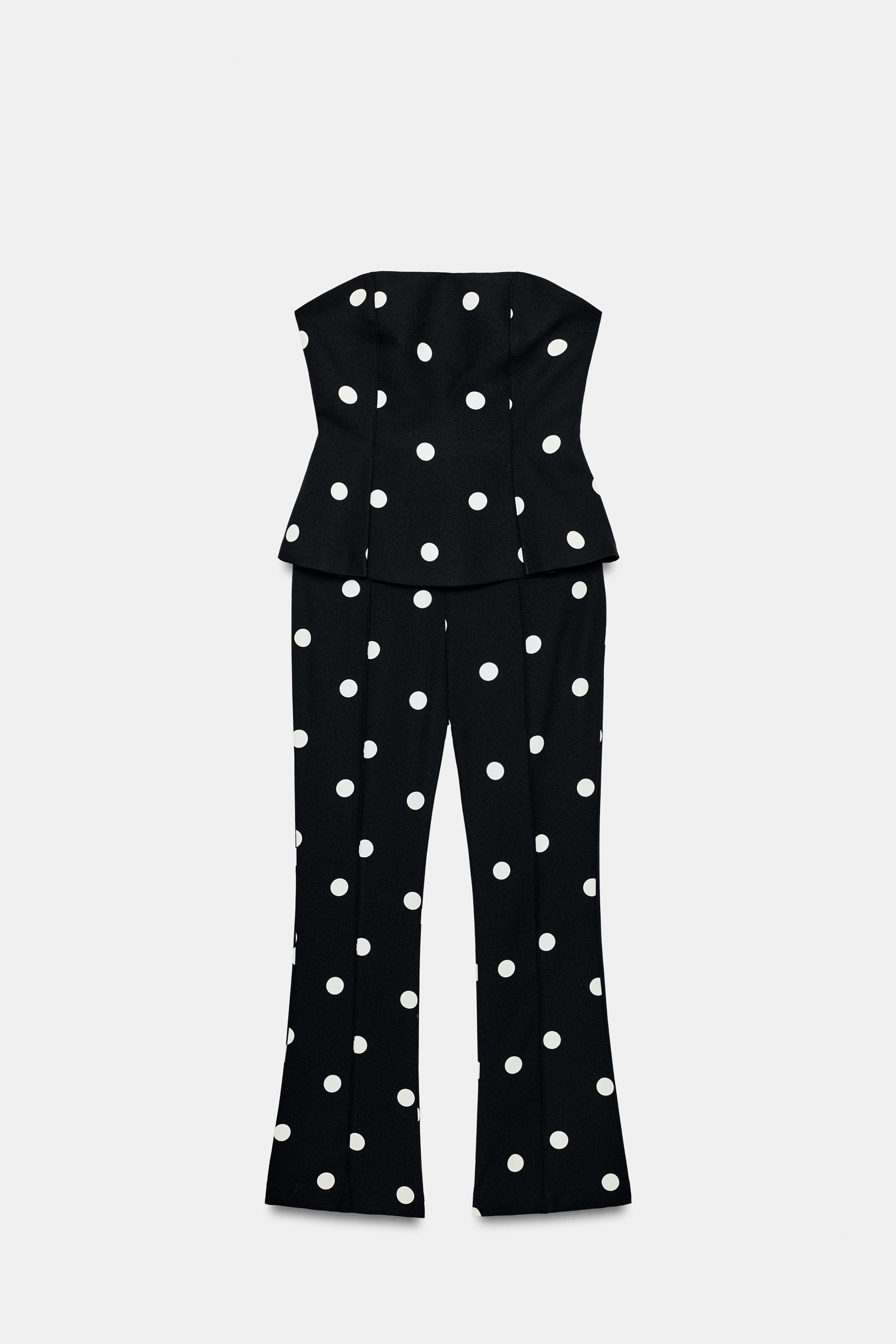 POLKA DOT STRAPLESS JUMPSUIT | Zara US