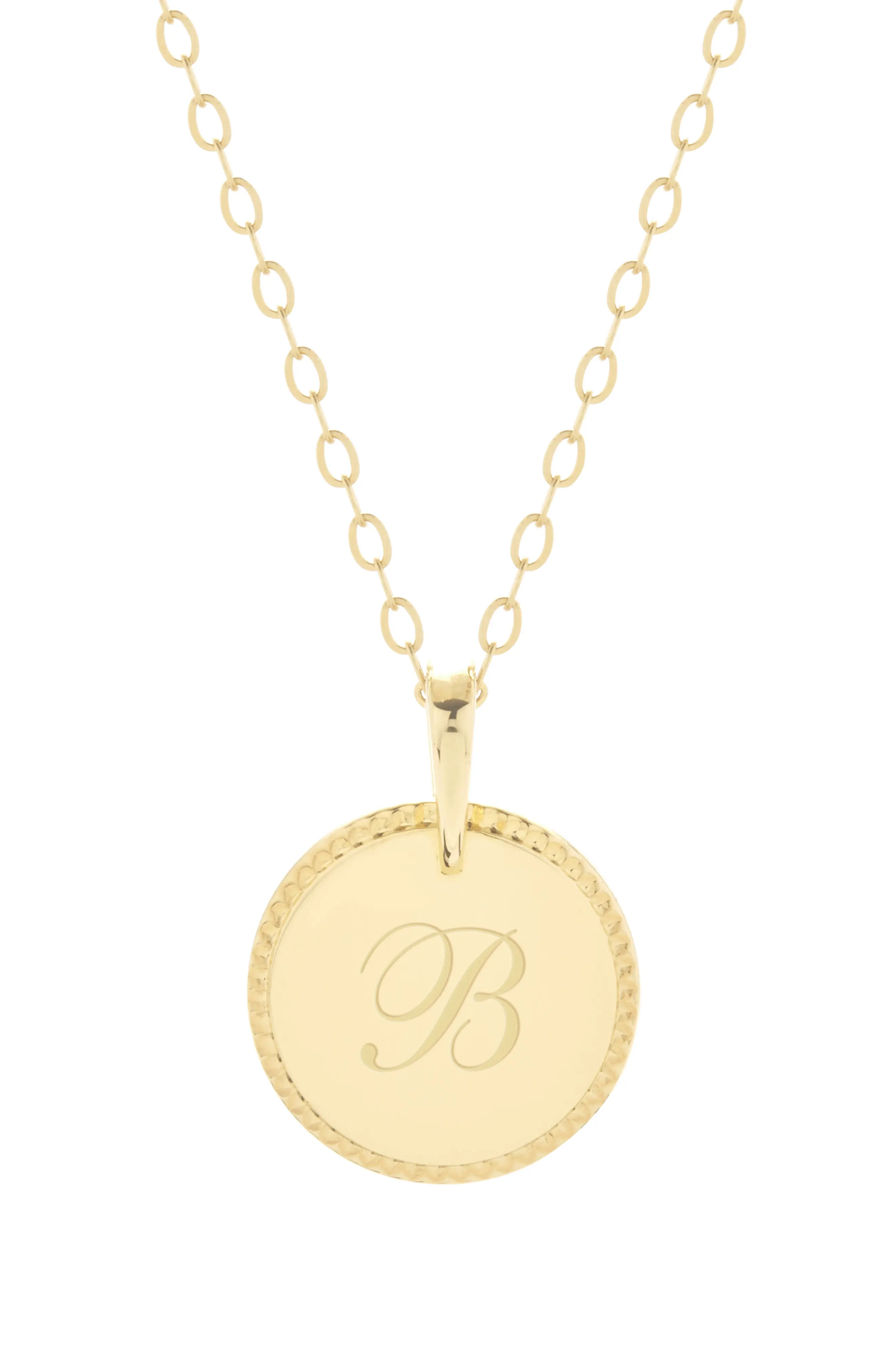 Brook and York Milia Initial Pendant Necklace in Gold G at Nordstrom | Nordstrom