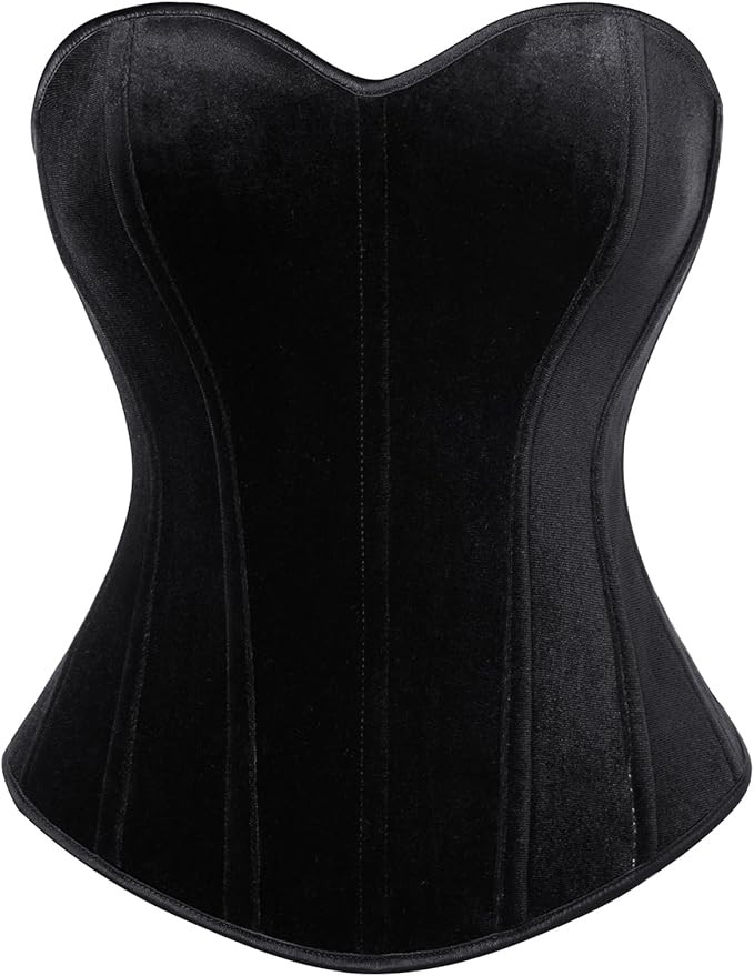 Vintage Velvet Corset Tops for Women Overbust Bodyshaper Crop Top Strapless Open Back Renaisssanc... | Amazon (US)