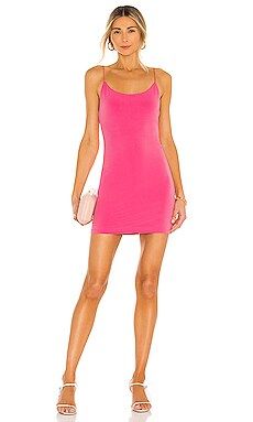 Alice + Olivia Delora Spaghetti Strap Fitted Mini Dress in Calypso Pink from Revolve.com | Revolve Clothing (Global)