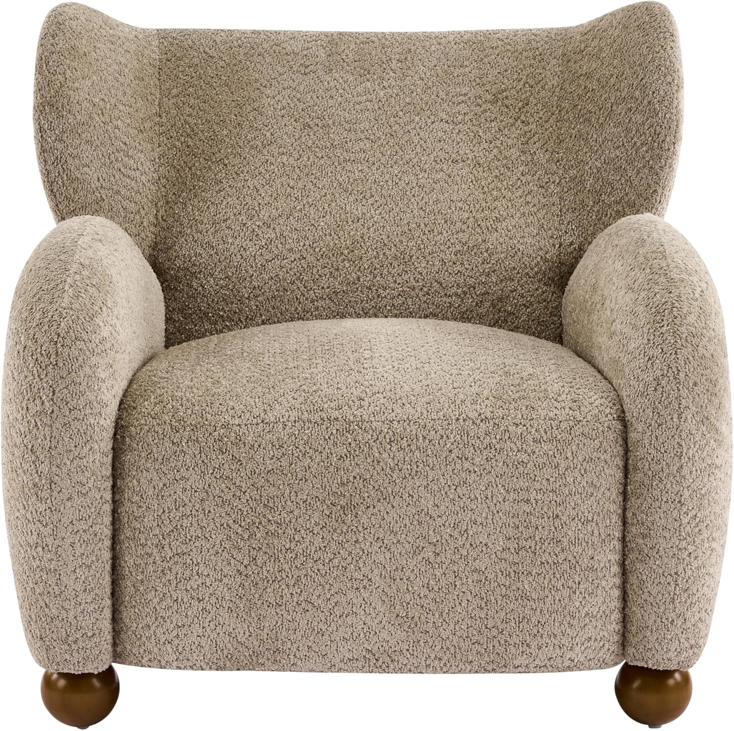 Christopher Knight Home Aiden Boucle Wingback Accent Chair, Fabric Upholstered Club Chair with Wo... | Amazon (US)