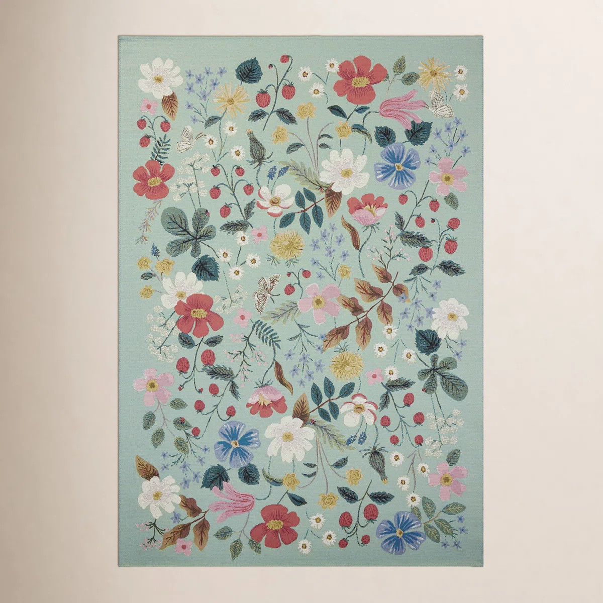 Rifle Paper Co. x Loloi Perennial Mint Indoor / Outdoor Area Rug | Wayfair North America