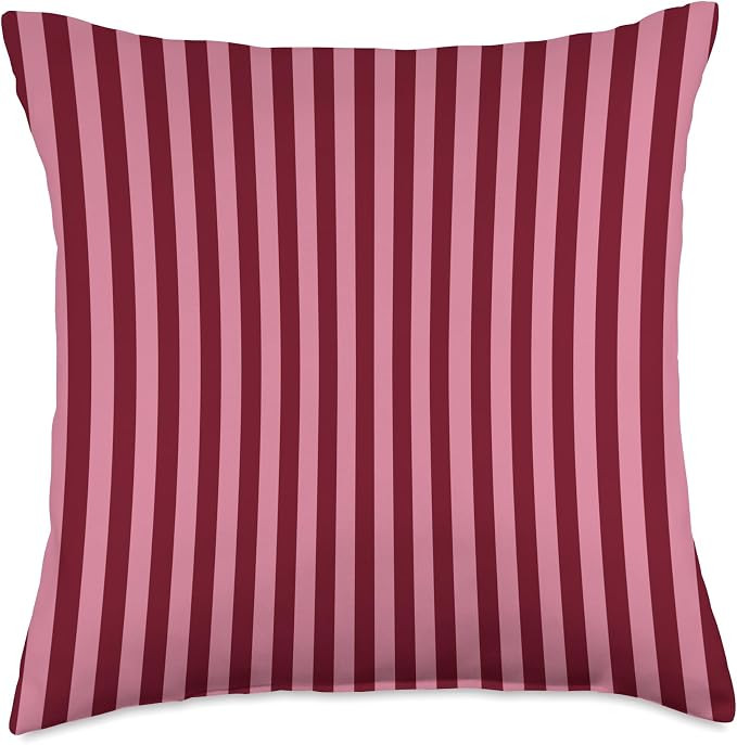 Burgundy and Pink Stripes Geometric Vertical Lines Trendy Throw Pillow | Amazon (US)