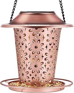 Bird Feeders for Outdoors Hanging Solar Bird Feeder Garden Lantern for Outside Patio Decoration G... | Amazon (US)