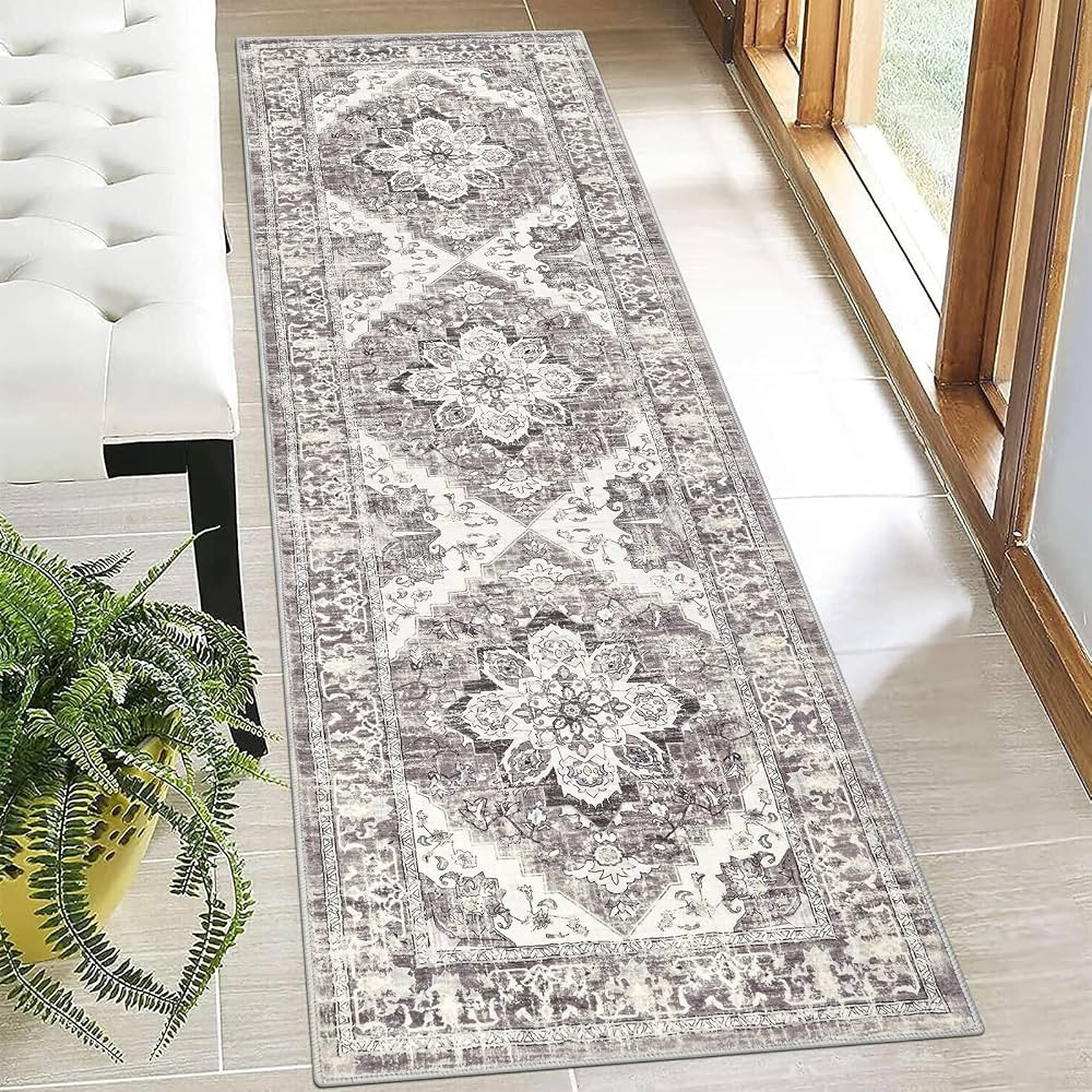 Bsmathom Washable Runner Rug, 2x6 Kitchen Runner Rug, Distressed Rug Runners for Hallways Non Sli... | Amazon (US)
