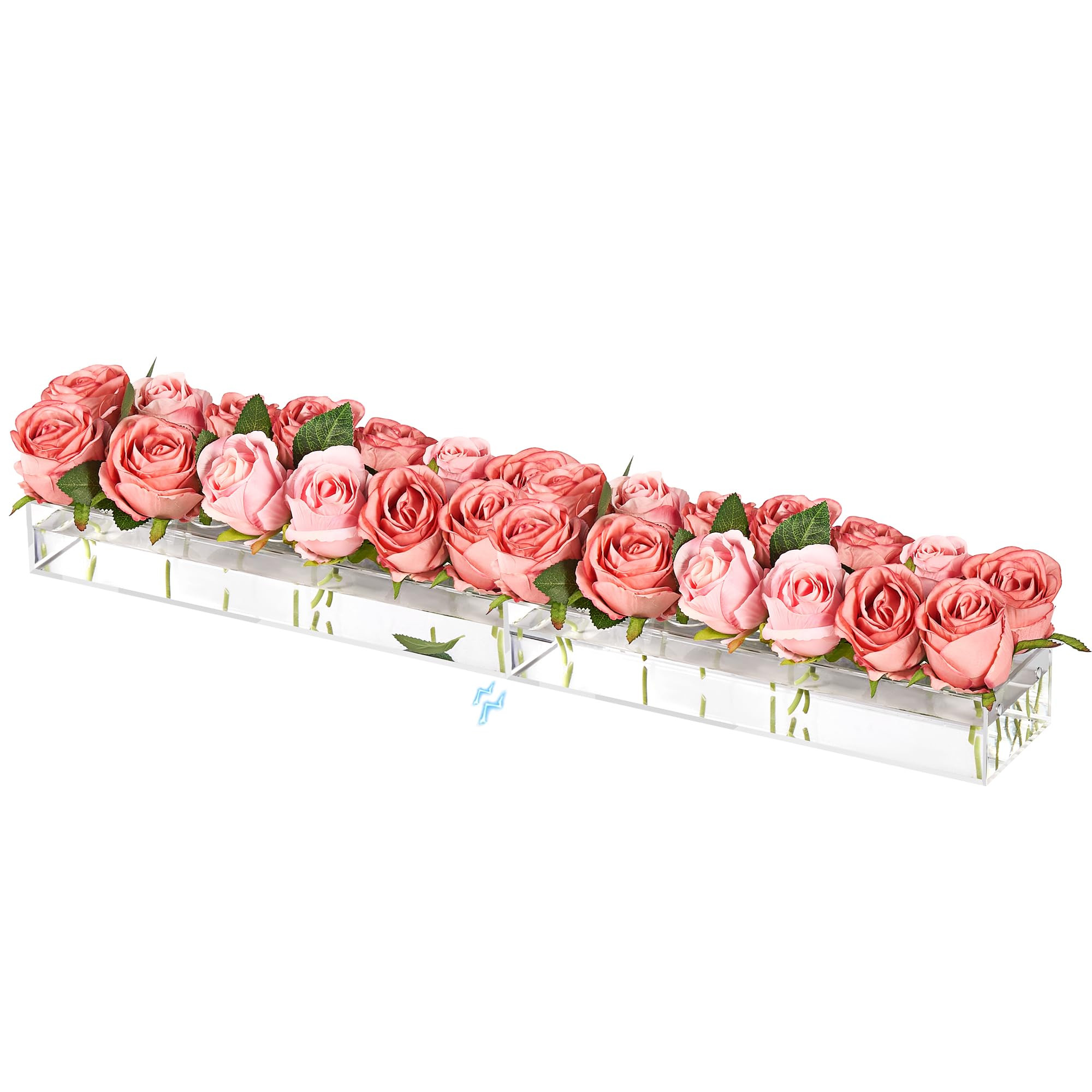 2 Pieces Acrylic Flower Vase Rectangular, Clear Floral Centerpiece for Dining Table 28 Inch Long ... | Amazon (US)