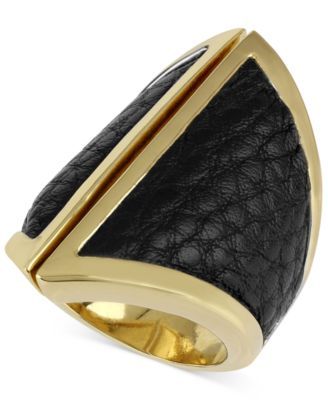 Roman Luxe 14k Gold-Plated Python Faux-Leather Wrap Ring | Macys (US)