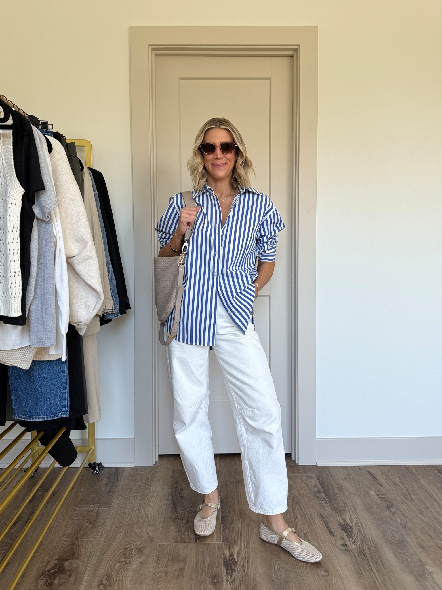 Wearing 24 jeans (run big), XS shirt, flats tts 

#LTKgrwm #LTKOver40 #LTKootd