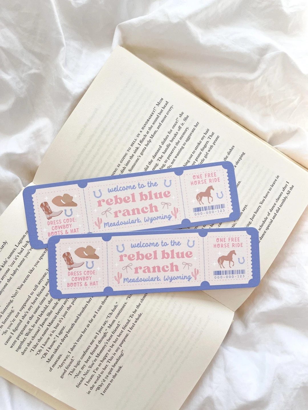 Rebel Blue Ranch Bookmark | Done and Dusted | Book Club Admit One Bookmark | Bookmark Ticket | Co... | Etsy (US)
