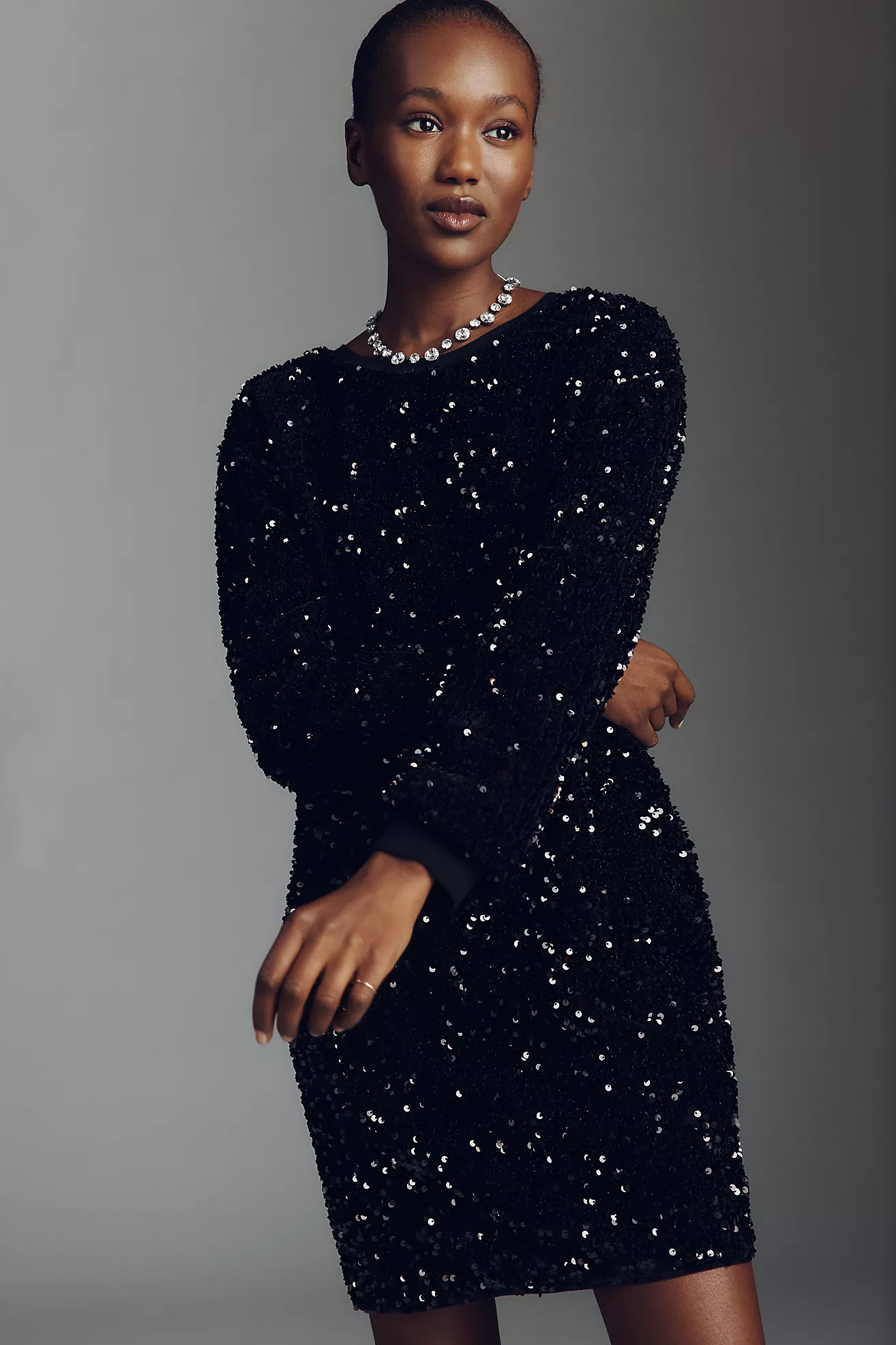 By Anthropologie Velvet Sequin Mini Dress | Anthropologie (US)