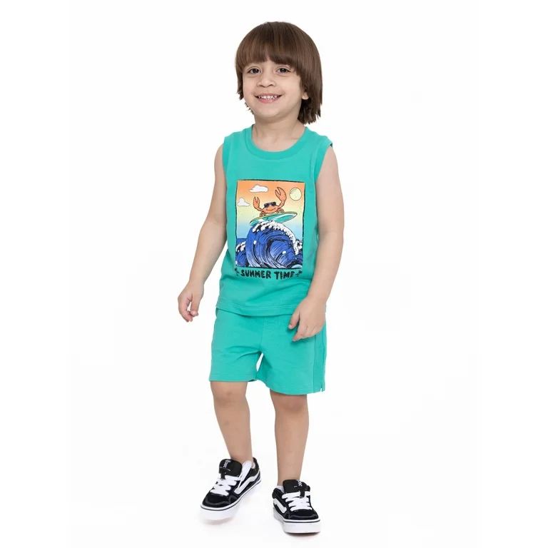 Wonder Nation Toddler Boys Tank Top and Shorts Set, 2-Piece, Sizes 12M-5T | Walmart (US)